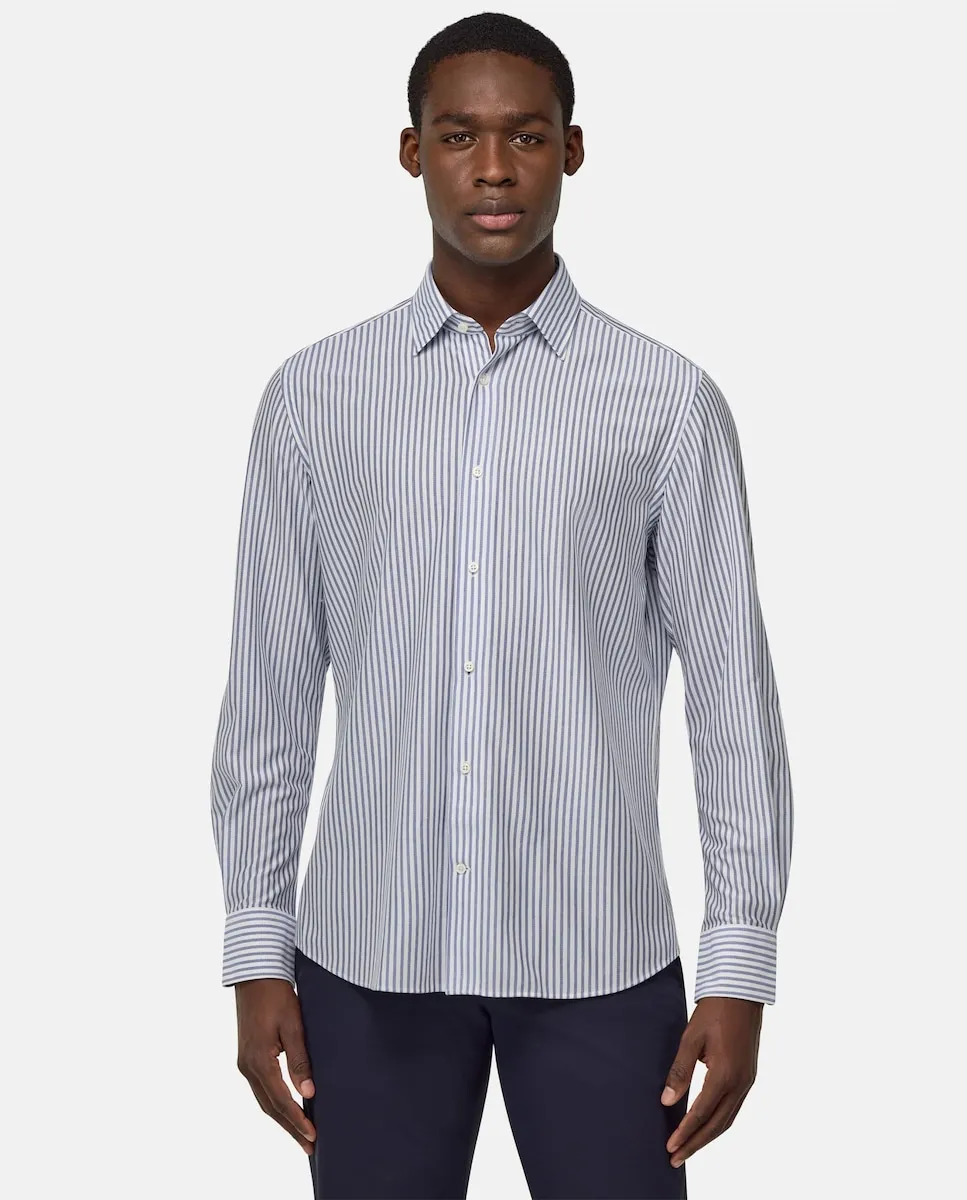 Мужская рубашка прямого кроя в полоску королевского синего цвета Boggi Milano, синий
Мужская рубашка прямого кроя в полоску королевского синего цвета Boggi Milano, синий