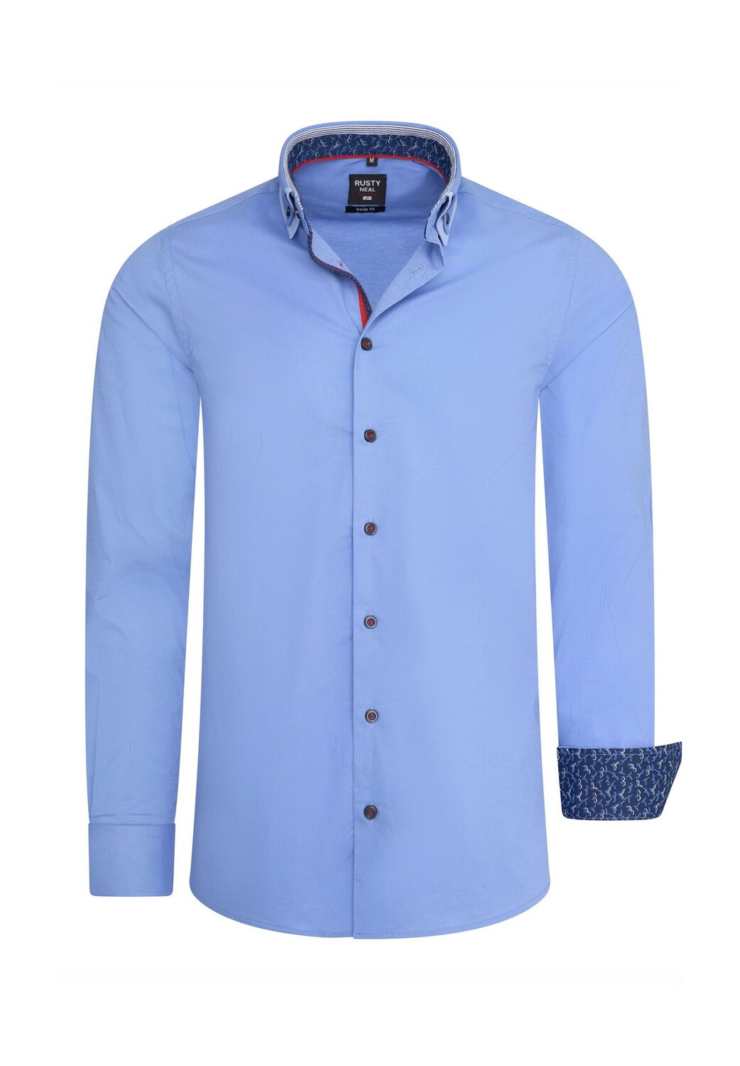 Рубашка с длинными рукавами и модными контрастными деталями RUSTY NEAL, синий 
Рубашка с длинными рукавами и модными контрастными деталями RUSTY NEAL, синий