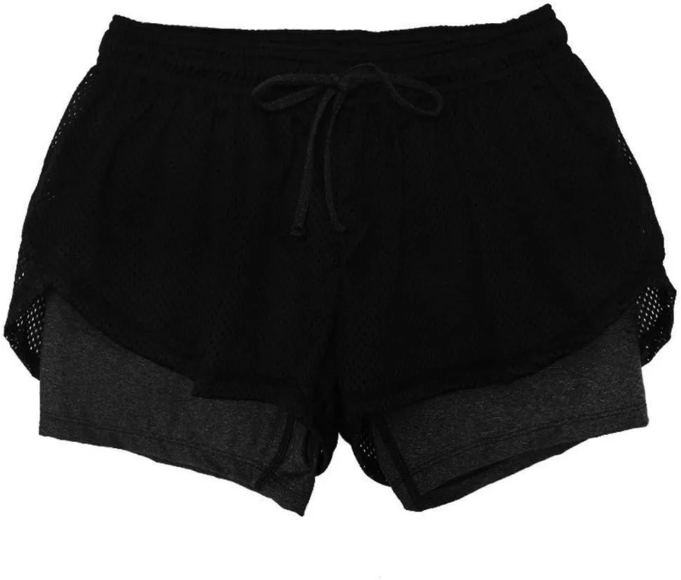 Женские шорты для бега 2 в 1 с эластичным поясом
Женские шорты для бега 2 в 1 с эластичным поясом