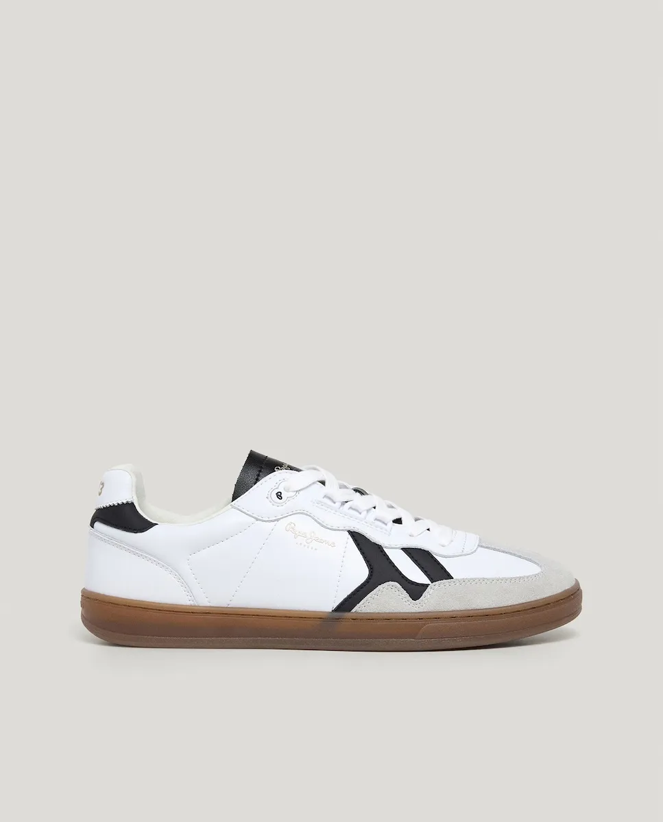 Мужские кожаные кроссовки с замшевыми деталями Pepe Jeans, белый 
Мужские кожаные кроссовки с замшевыми деталями Pepe Jeans, белый