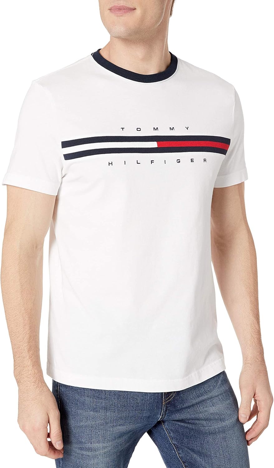 Мужская футболка с коротким рукавом и фирменными полосками Tommy Hilfiger, Bright White, Белый, Мужская футболка с коротким рукавом и фирменными полосками Tommy Hilfiger, Bright White
Мужская футболка с коротким рукавом и фирменными полосками Tommy Hilfiger, Bright White, Белый, Мужская футболка с коротким рукавом и фирменными полосками Tommy Hilfiger, Bright White