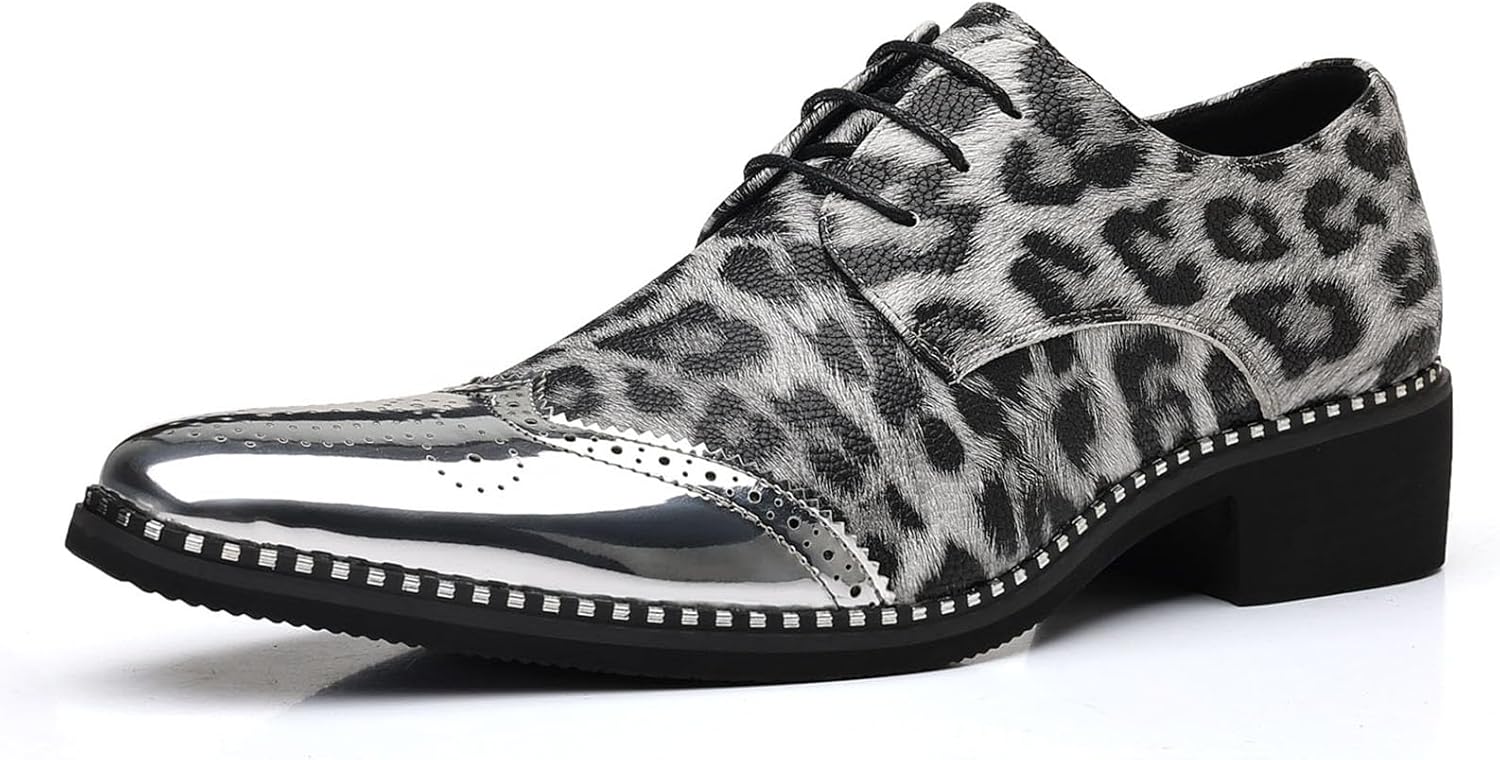 Мужские блестящие туфли с леопардовым принтом, Металлические оксфорды для вечеринок, выпускных, сцены, свадеб и клубного образа Generic, серебро
Мужские блестящие туфли с леопардовым принтом, Металлические оксфорды для вечеринок, выпускных, сцены, свадеб и клубного образа Generic, серебро