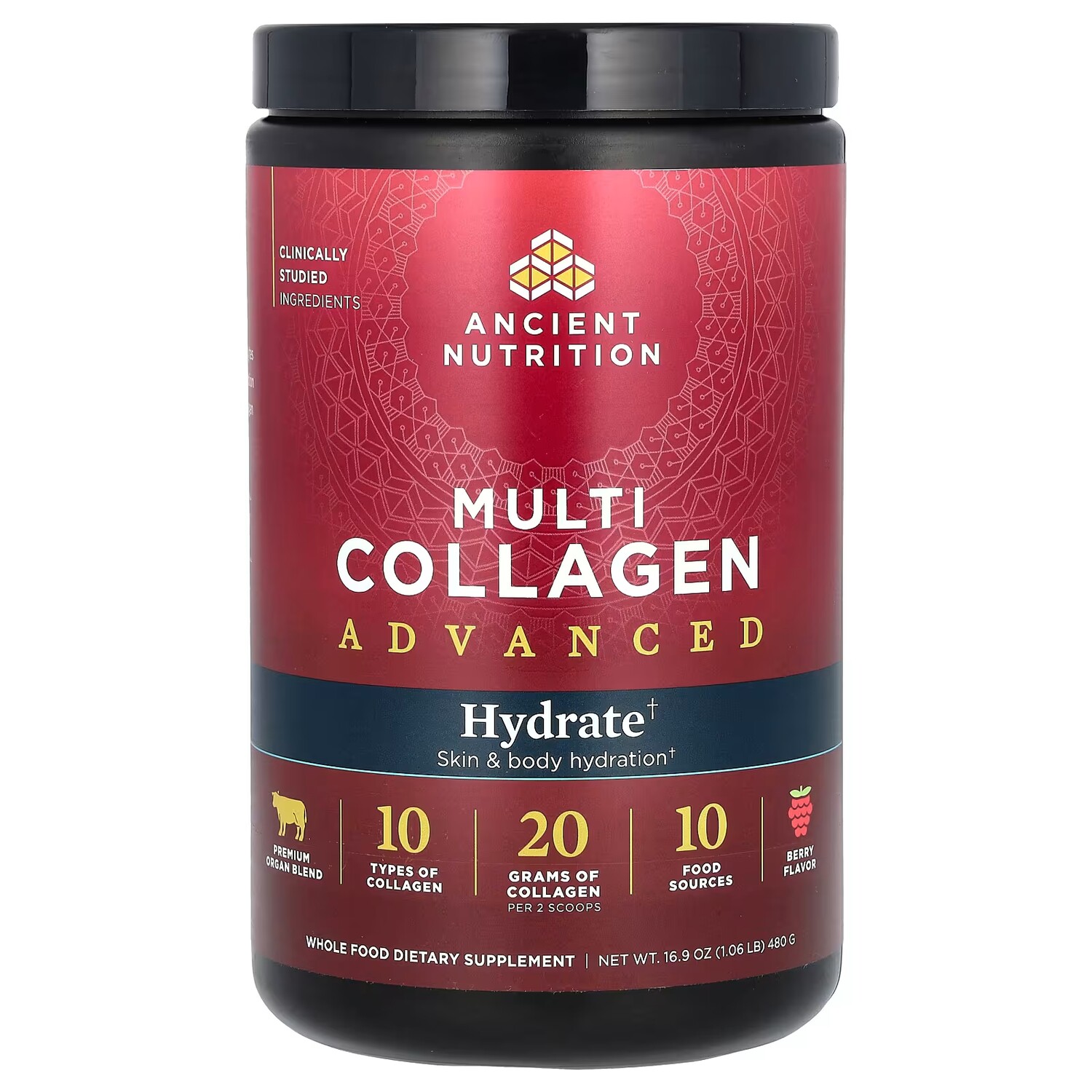 Добавка Ancient Nutrition Multi Collagen Advanced Hydrate Berry, 480 г
Добавка Ancient Nutrition Multi Collagen Advanced Hydrate Berry, 480 г