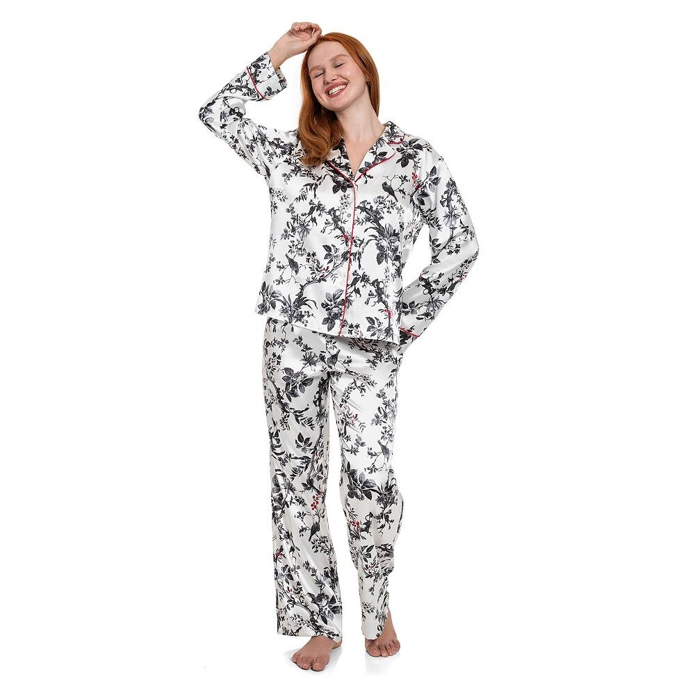 Женский атласный пижамный комплект с сиреневым + лондонским воротником и пижамным низом LILAC + LONDON, цвет Ivory Black
Женский атласный пижамный комплект с сиреневым + лондонским воротником и пижамным низом LILAC + LONDON, цвет Ivory Black