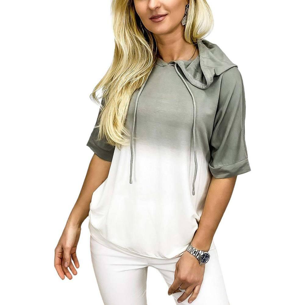 Женская толстовка с короткими рукавами и омбре тай-дай Anna-Kaci, серый
Женская толстовка с короткими рукавами и омбре тай-дай Anna-Kaci, серый