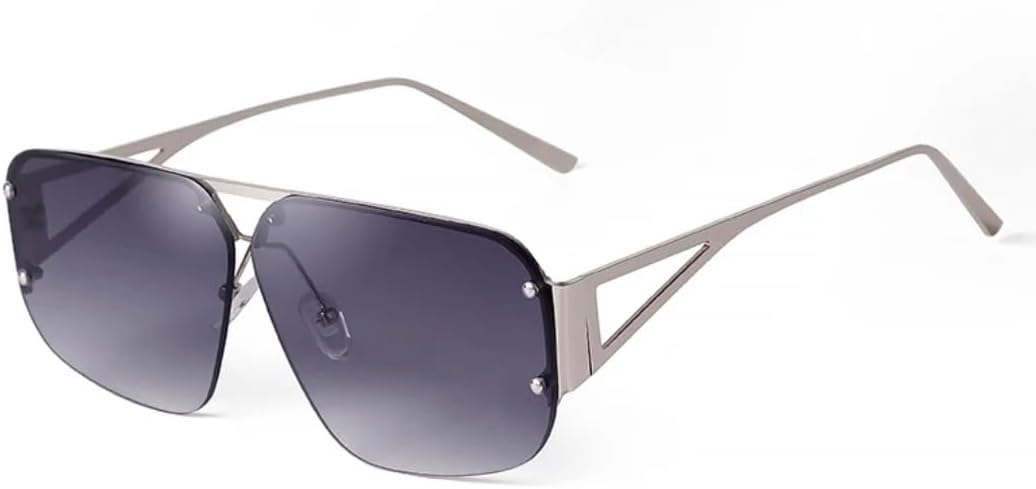 Большие солнцезащитные очки для женщин и мужчин в стиле ретро, без оправы, с металлическим каркасом, градиентным затемнением, защитой от УФ-излучения UV400 VFDHN, C2 Silver Grey
Большие солнцезащитные очки для женщин и мужчин в стиле ретро, без оправы, с металлическим каркасом, градиентным затемнением, защитой от УФ-излучения UV400 VFDHN, C2 Silver Grey