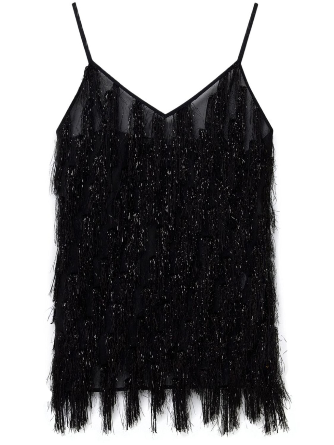 Stella McCartney майка с V-образным вырезом и блестками-кисточками, черный
Stella McCartney майка с V-образным вырезом и блестками-кисточками, черный