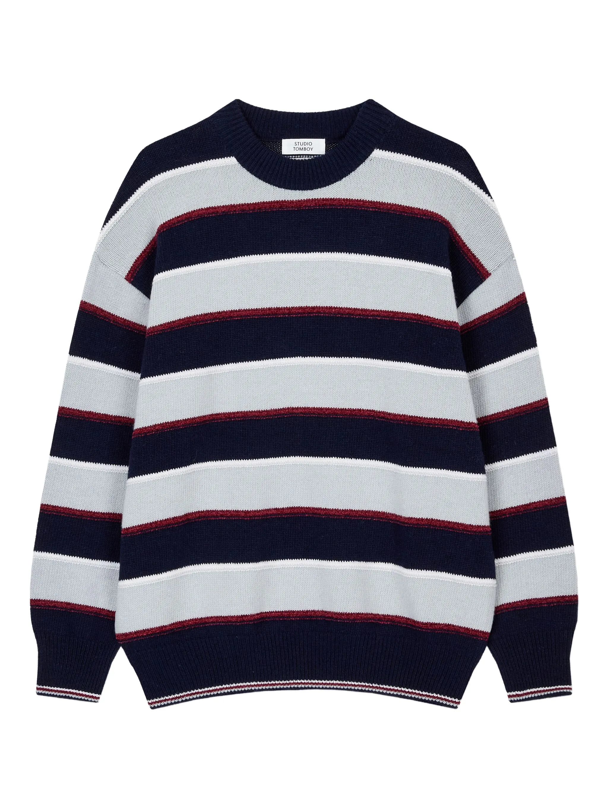 Полосатый свитер с круглым вырезом Studio Tomboy, синий
Полосатый свитер с круглым вырезом Studio Tomboy, синий
