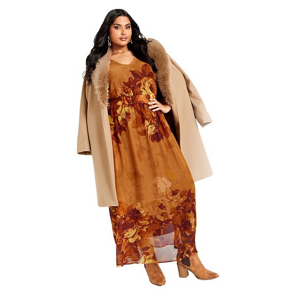 Женское платье макси Neve plus size Avenue, Bronze Bloom
Женское платье макси Neve plus size Avenue, Bronze Bloom