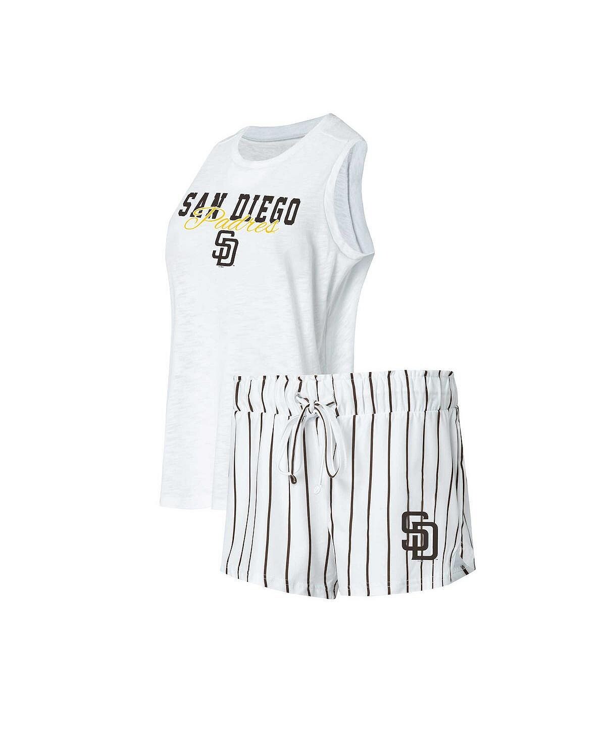 Женский белый комплект для сна с майкой и шортами в тонкую полоску San Diego Padres Reel Concepts Sport, белый
Женский белый комплект для сна с майкой и шортами в тонкую полоску San Diego Padres Reel Concepts Sport, белый