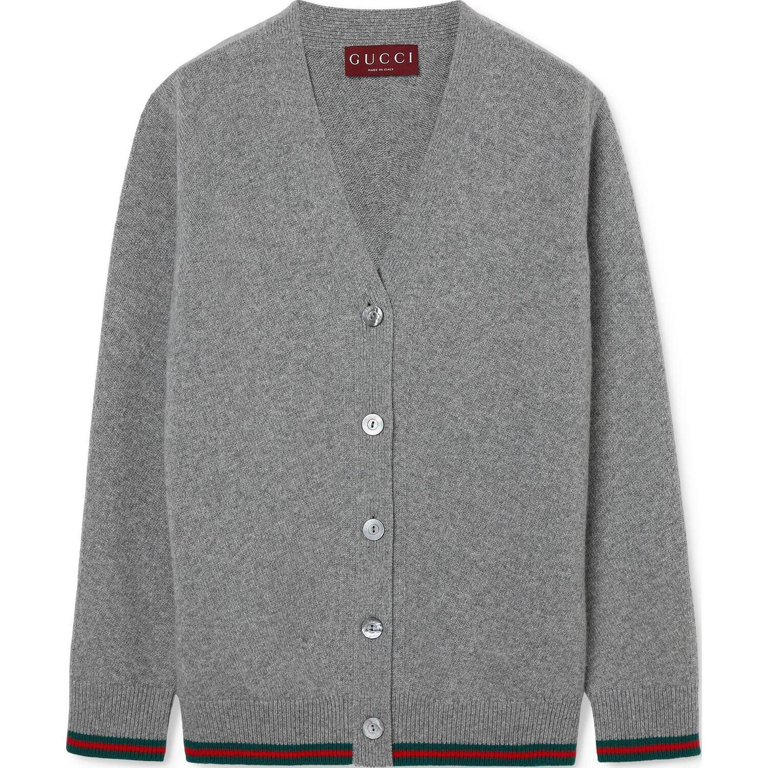 Подробная кардиган Web GUCCI, серый
Подробная кардиган Web GUCCI, серый