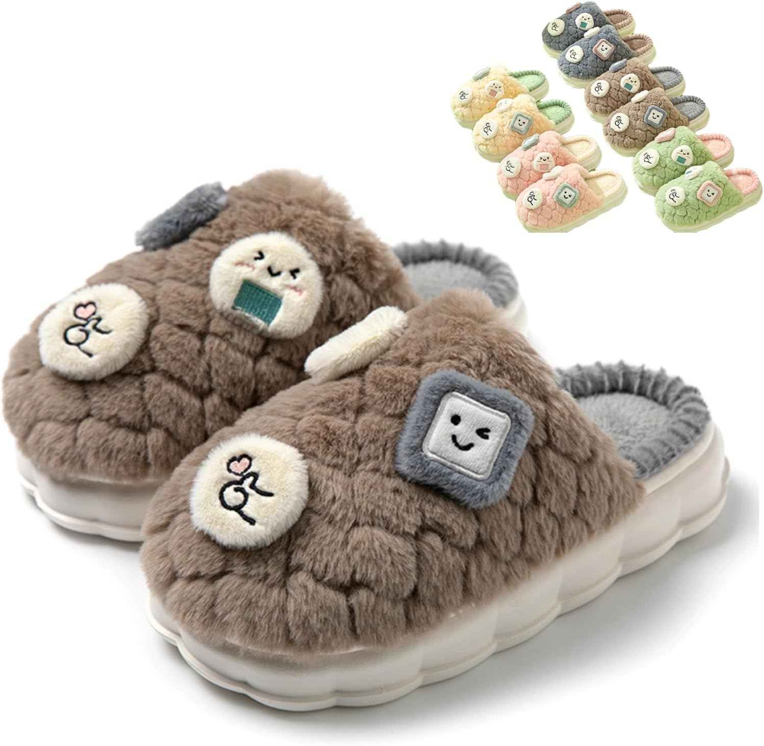 Теплые пушистые тапочки FRZTOUR для женщин и мужчин - милые домашние тапочки с мультяшной улыбкой и пушистым плюшем, удобная нескользящая обувь для дома и улицы, коричневый
Теплые пушистые тапочки FRZTOUR для женщин и мужчин - милые домашние тапочки с мультяшной улыбкой и пушистым плюшем, удобная нескользящая обувь для дома и улицы, коричневый