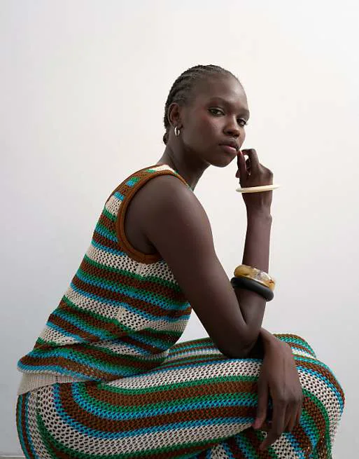 Вязаный комбинезон с несколькими полосками Topshop синего и коричневого цветов
Вязаный комбинезон с несколькими полосками Topshop синего и коричневого цветов