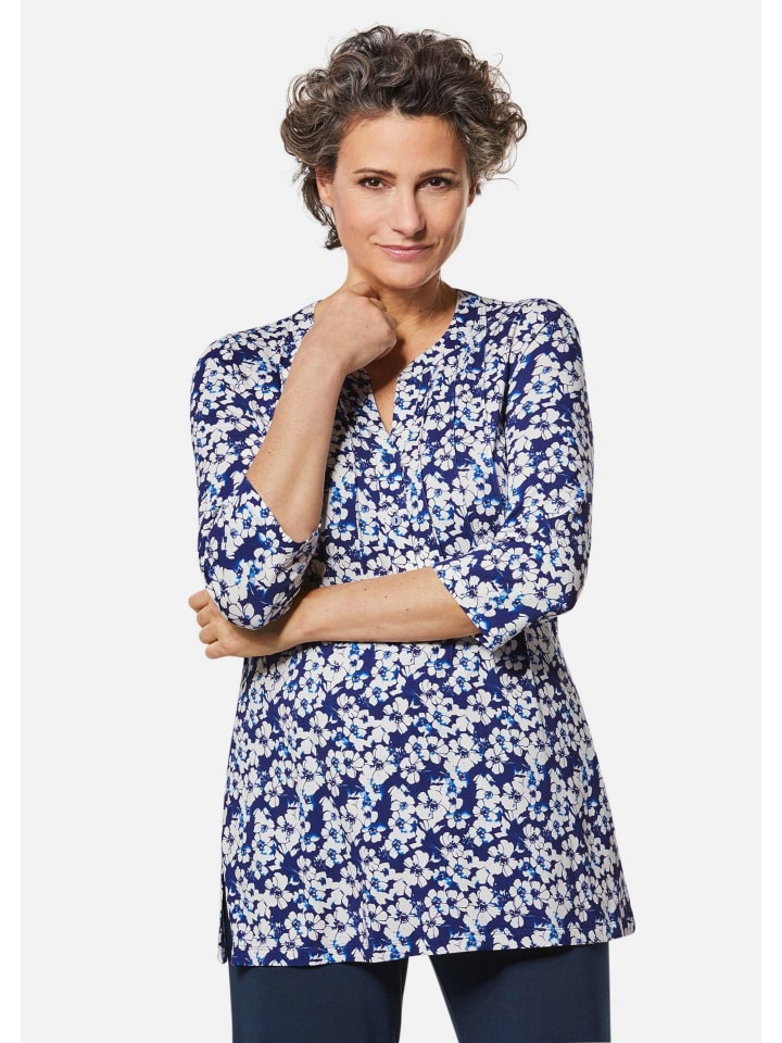 Рубашка-туника с принтом: рубашка-туника с принтом, подчеркивающая фигуру, темно-синего/цветочного цвета. GOLDNER
Рубашка-туника с принтом: рубашка-туника с принтом, подчеркивающая фигуру, темно-синего/цветочного цвета. GOLDNER