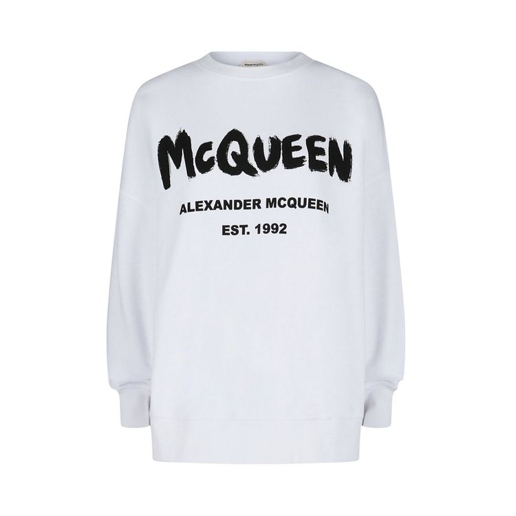 Свитшот Alexander McQueen с граффити-логотипом, белый
Свитшот Alexander McQueen с граффити-логотипом, белый