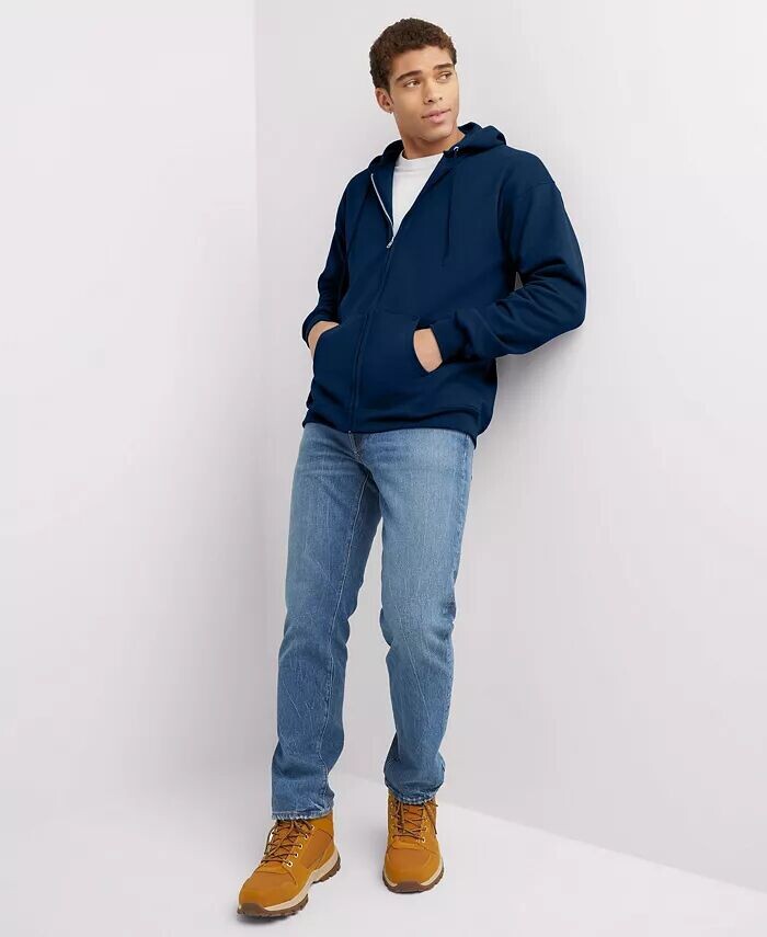 Мужская толстовка из тяжелого флиса Ultimate с молнией во всю длину Hanes, синий