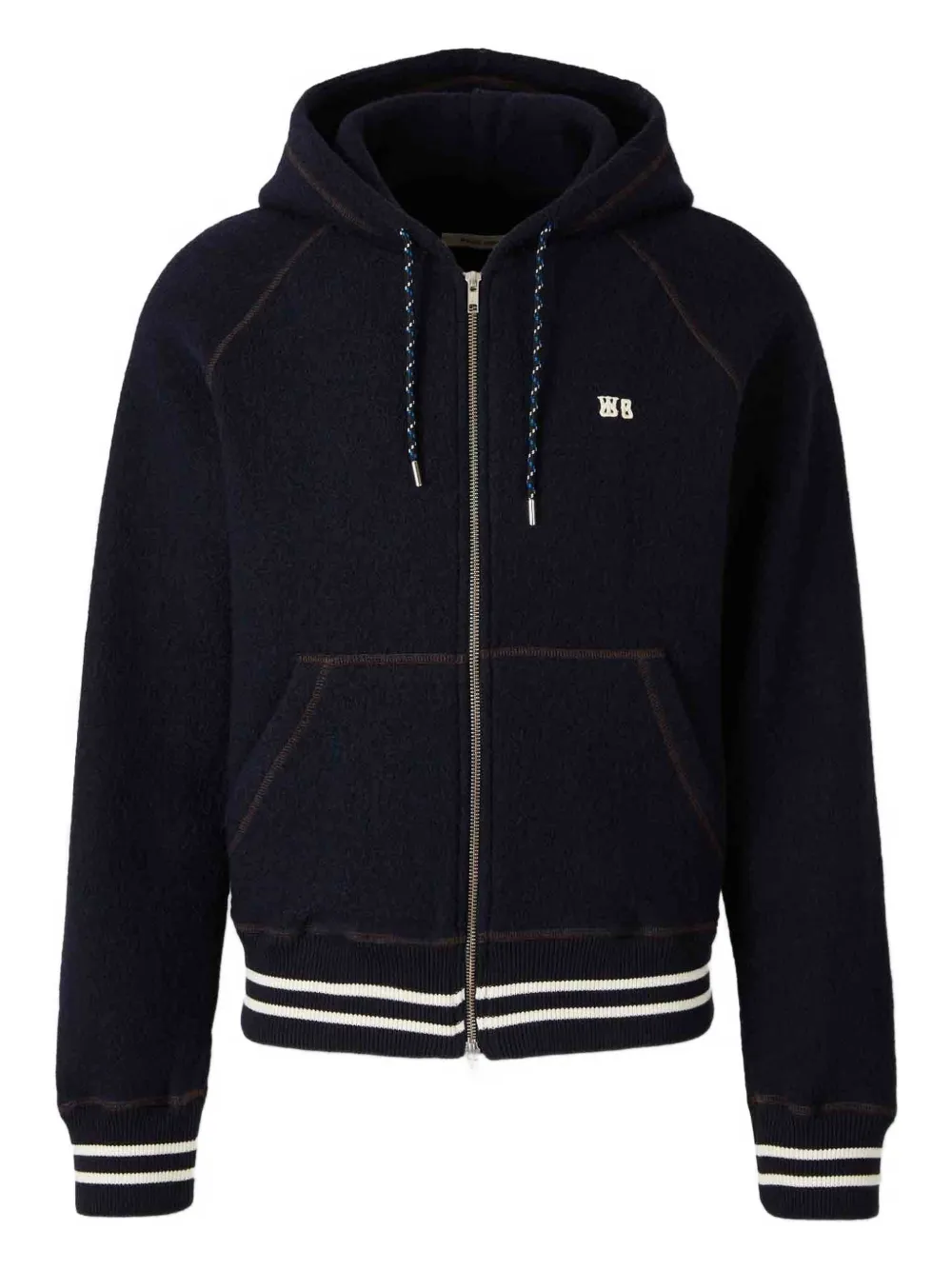 Шерстяной кардиган с капюшоном Wales Bonner, синий
Шерстяной кардиган с капюшоном Wales Bonner, синий