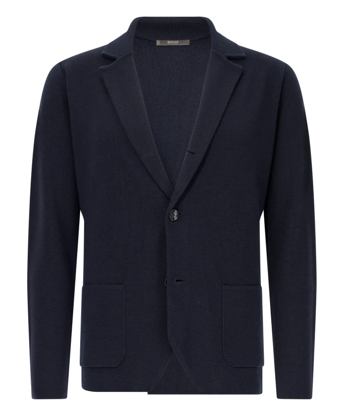 Вязаный однобортный жакет из мериносовой шерсти Boggi Milano, синий
Вязаный однобортный жакет из мериносовой шерсти Boggi Milano, синий