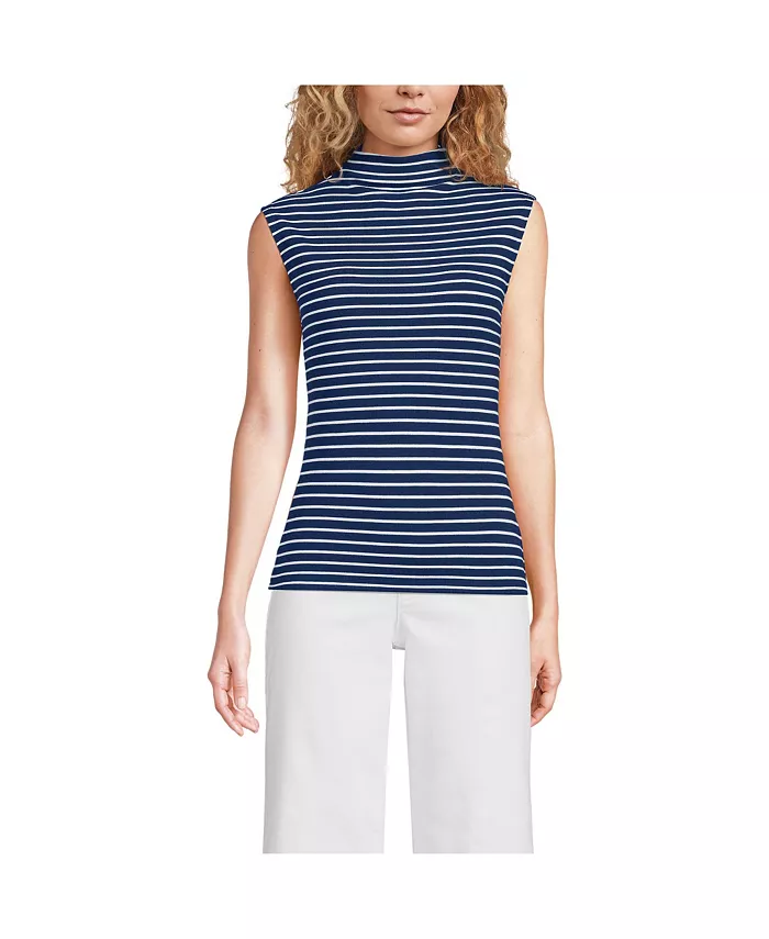 Женский облегающий топ с драпировкой, воротником-воронкой и короткими рукавами-кап Lands' End, синий
Женский облегающий топ с драпировкой, воротником-воронкой и короткими рукавами-кап Lands' End, синий