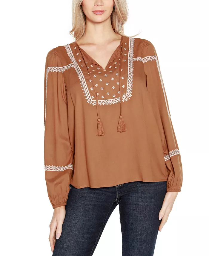 Блузон с вышитой черной этикеткой и завязкой на шее Belldini, коричневый/бежевый
Блузон с вышитой черной этикеткой и завязкой на шее Belldini, коричневый/бежевый