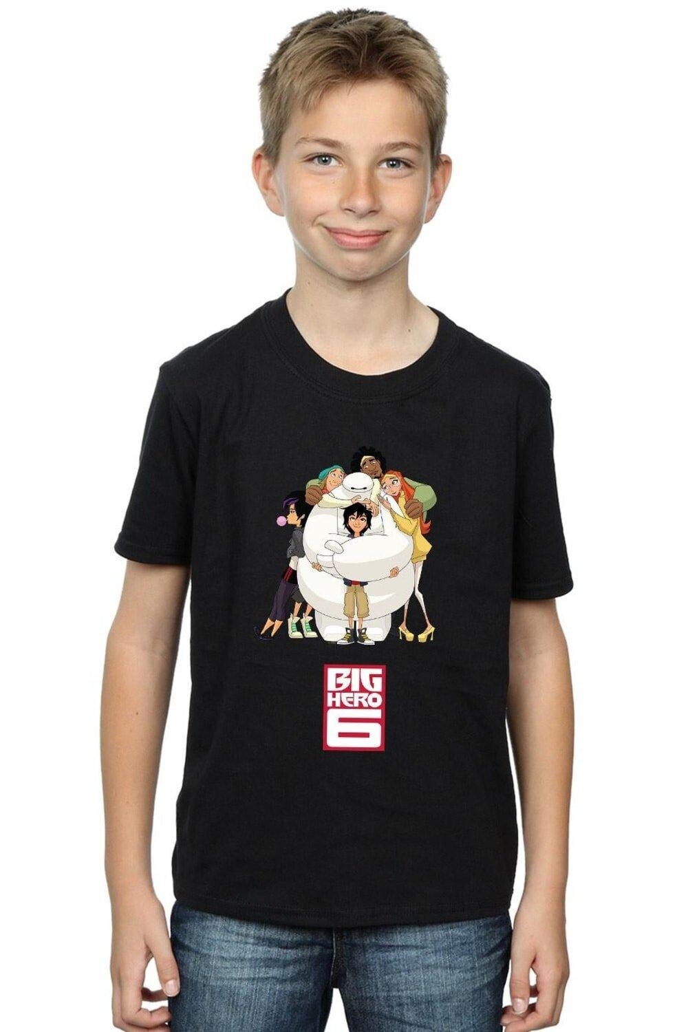 Хлопковая футболка Baymax Hug Big Hero 6, черный 
Хлопковая футболка Baymax Hug Big Hero 6, черный