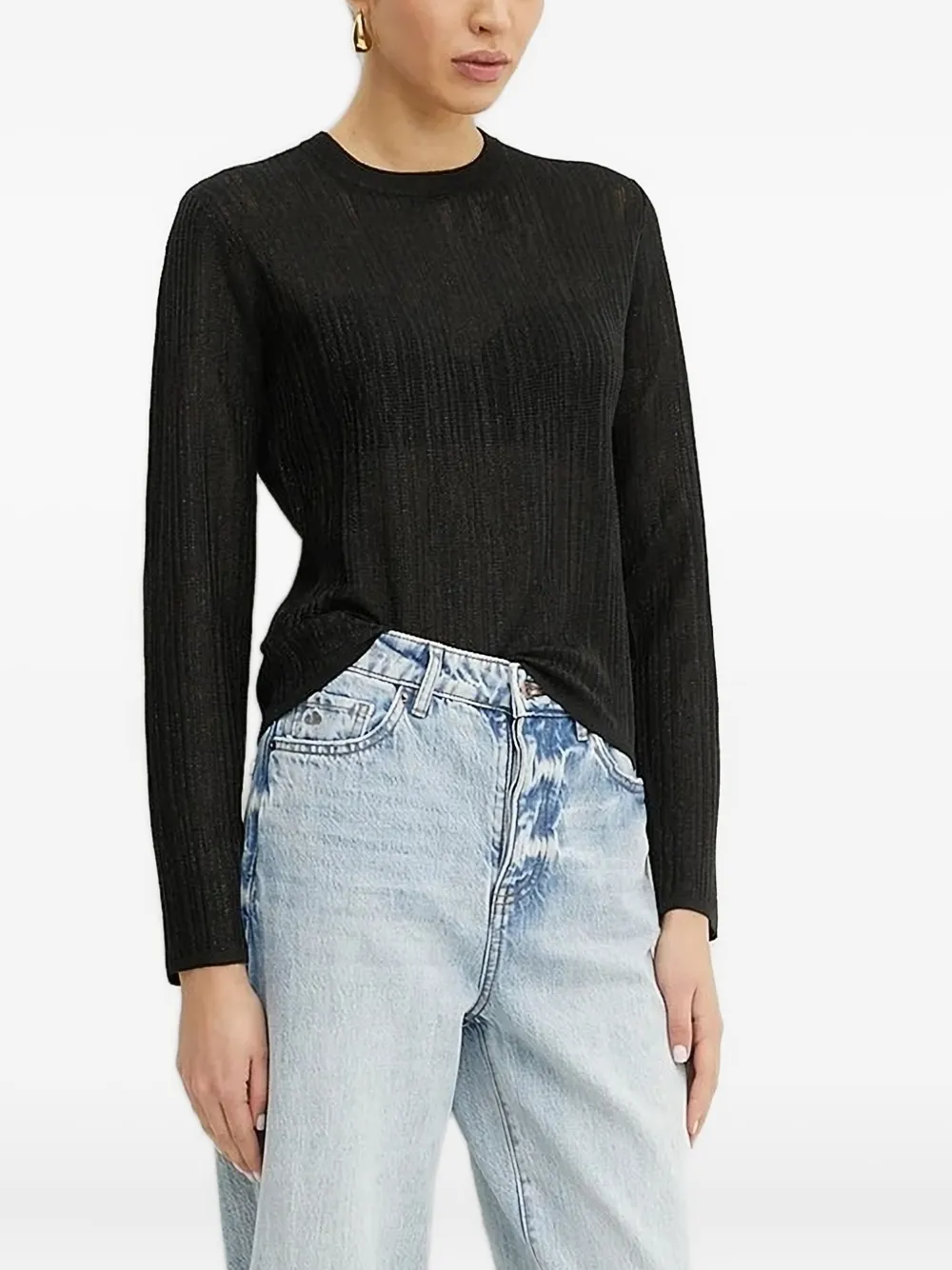 Ребристый свитер Armani Exchange, черный
Ребристый свитер Armani Exchange, черный