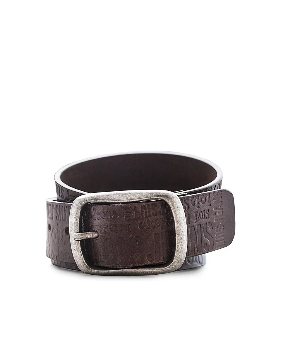 Мужской ремень из высечки кожи Lois, коричневый 
Мужской ремень из высечки кожи Lois, коричневый