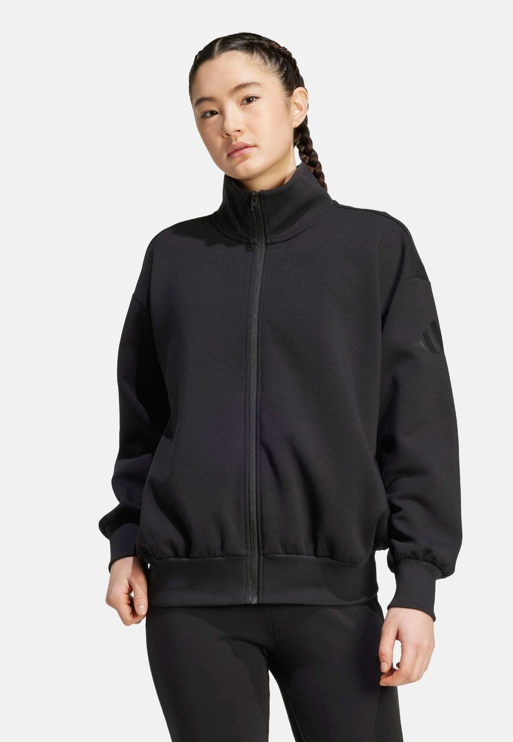 Толстовка на молнии ALL SZN LUX LOOSE FULL Adidas Sportswear, черный 
Толстовка на молнии ALL SZN LUX LOOSE FULL Adidas Sportswear, черный