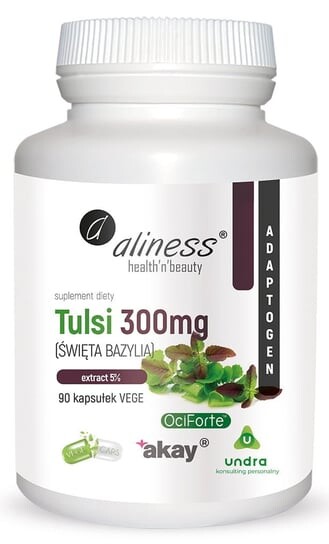 Aliness, Tulsi 300 мг (Святой базилик) экстракт 90 веганских капсул
Aliness, Tulsi 300 мг (Святой базилик) экстракт 90 веганских капсул