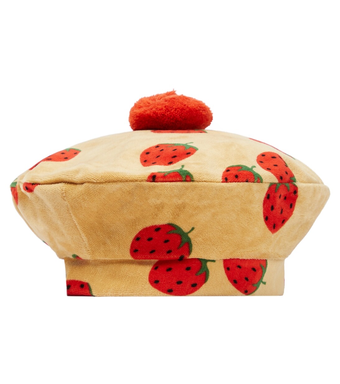 Бархатный берет с принтом Mini Rodini, бежевый 
Бархатный берет с принтом Mini Rodini, бежевый