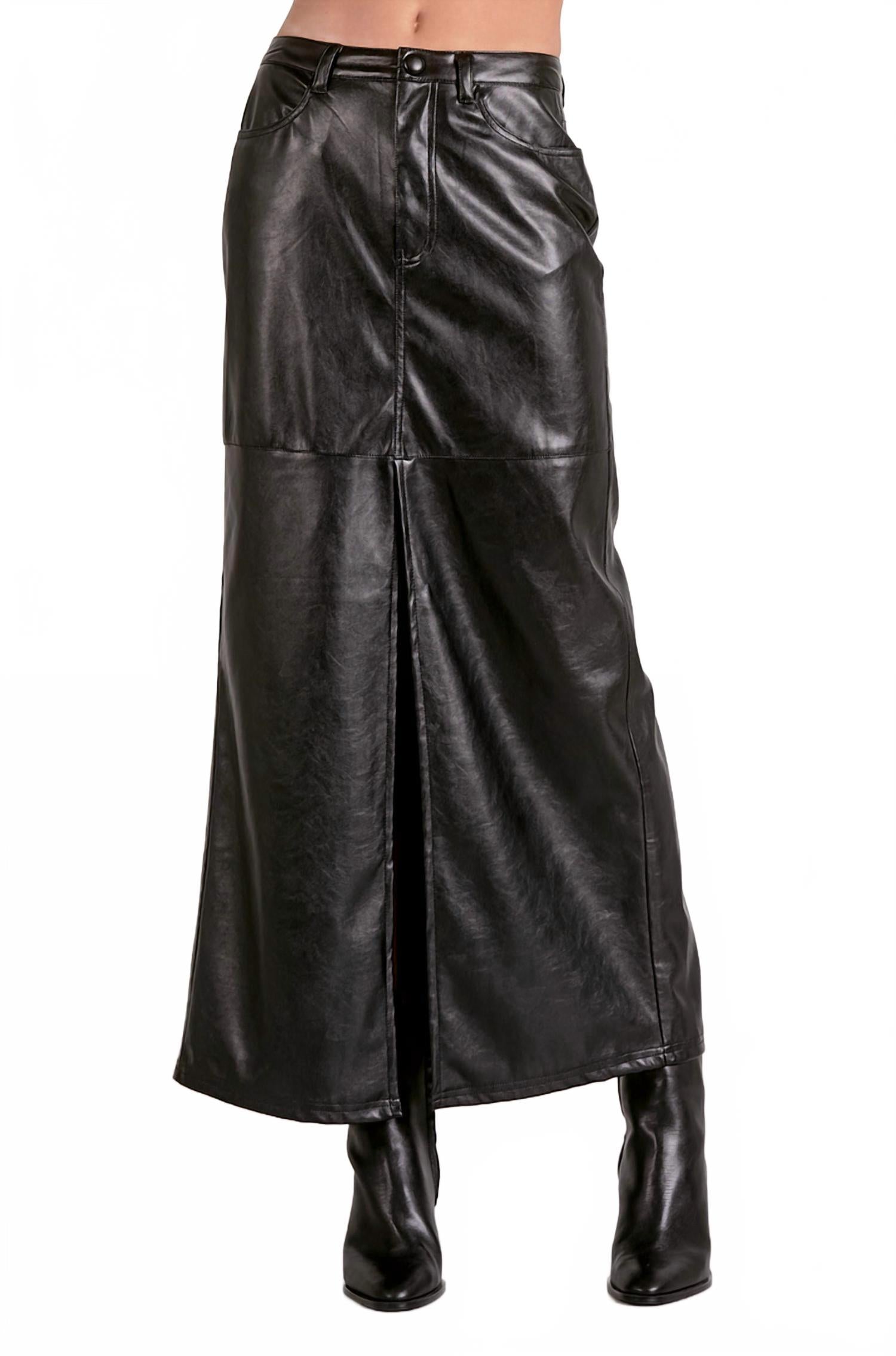 ELAN Женская макси-юбка из искусственной кожи, черная
ELAN Женская макси-юбка из искусственной кожи, черная