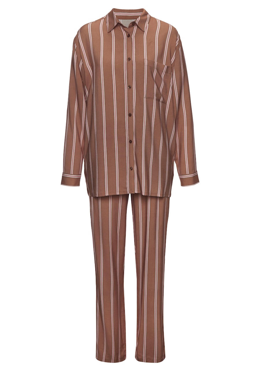 Пижама LASCANA, коричневый
Пижама LASCANA, коричневый