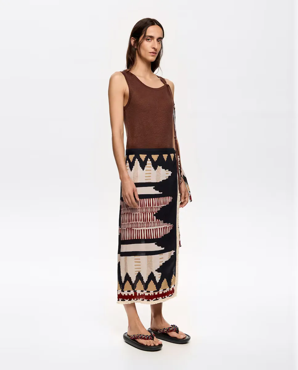 Юбка с бантами и вышивкой Ikat Bimba y Lola, черный 
Юбка с бантами и вышивкой Ikat Bimba y Lola, черный