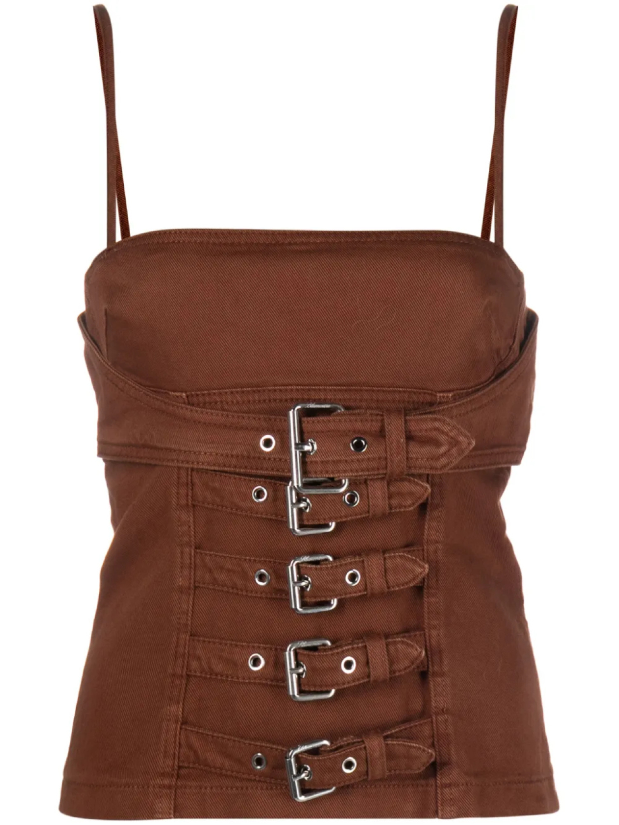 Blumarine джинсовый топ на бретелях, коричневый
Blumarine джинсовый топ на бретелях, коричневый