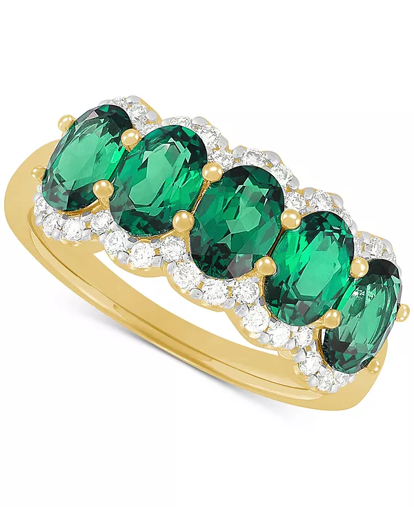 Кольцо из 14-каратного белого золота с пятью камнями овальной огранки: выращенными в лаборатории сапфирами (3-1/4 карата) и бриллиантами (1/3 карата) Grown With Love, emerald
Кольцо из 14-каратного белого золота с пятью камнями овальной огранки: выращенными в лаборатории сапфирами (3-1/4 карата) и бриллиантами (1/3 карата) Grown With Love, emerald