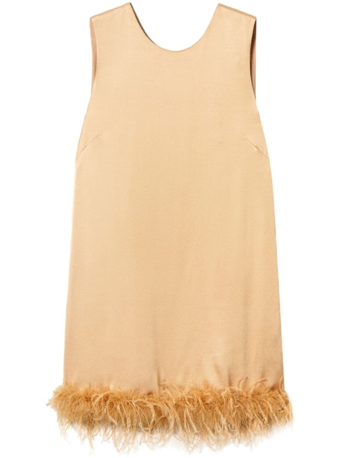 TWINSET атласное платье мини с перьями, оранжевый 
TWINSET атласное платье мини с перьями, оранжевый