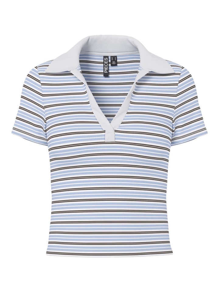 Рубашка-поло из кашемира синего цвета Pieces
Рубашка-поло из кашемира синего цвета Pieces