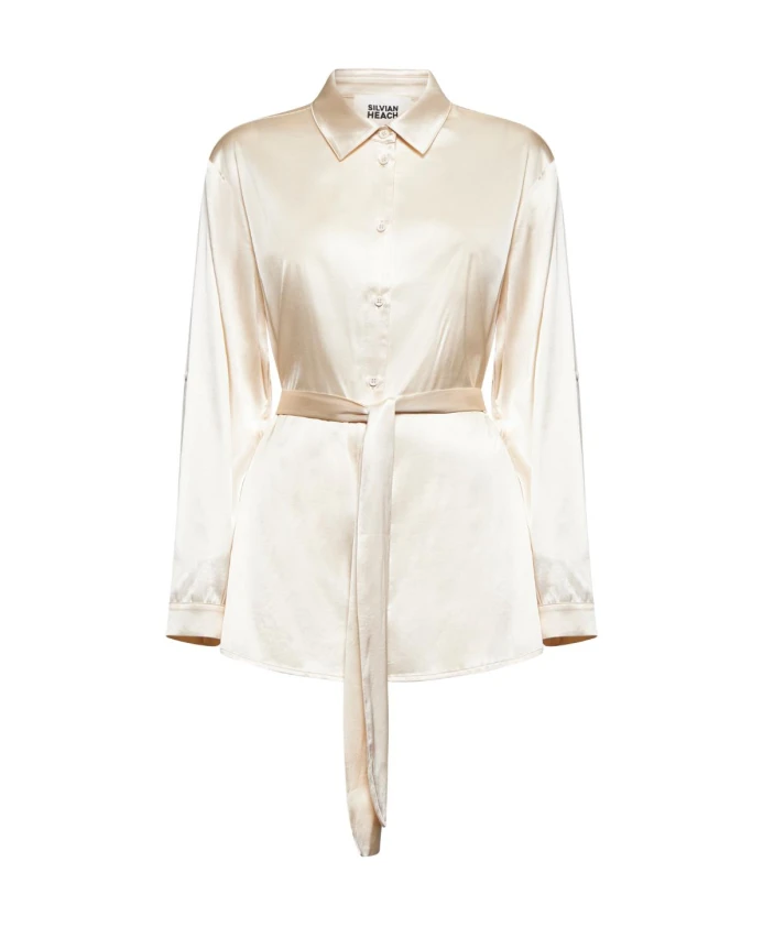 Атласная рубашка с узлом спереди Silvian Heach, бежевый
Атласная рубашка с узлом спереди Silvian Heach, бежевый