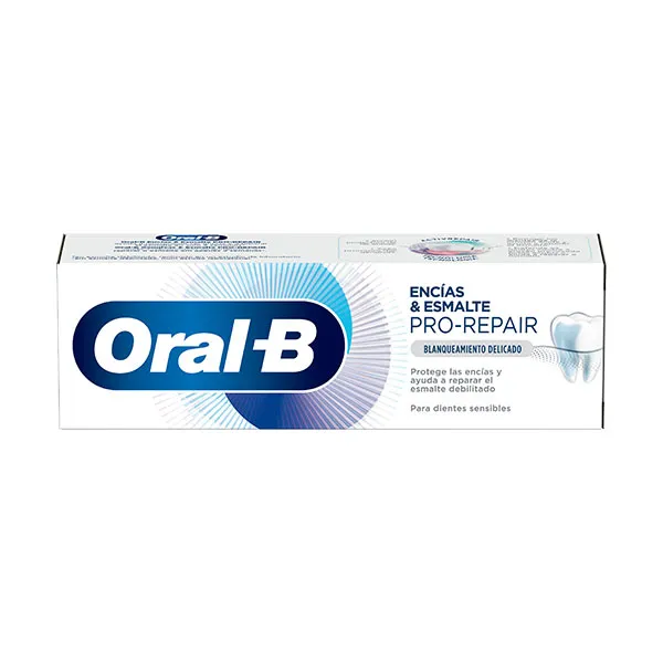 Отбеливающая зубная паста для чувствительных зубов Blanqueante Encías & Esmalte Repair Oral B, 75 ml
Отбеливающая зубная паста для чувствительных зубов Blanqueante Encías & Esmalte Repair Oral B, 75 ml
