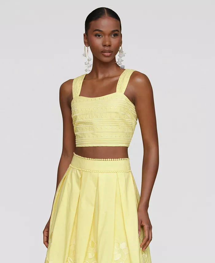 Женская хлопковая майка с квадратным вырезом и вышивкой Avec Les Filles, желтый
Женская хлопковая майка с квадратным вырезом и вышивкой Avec Les Filles, желтый