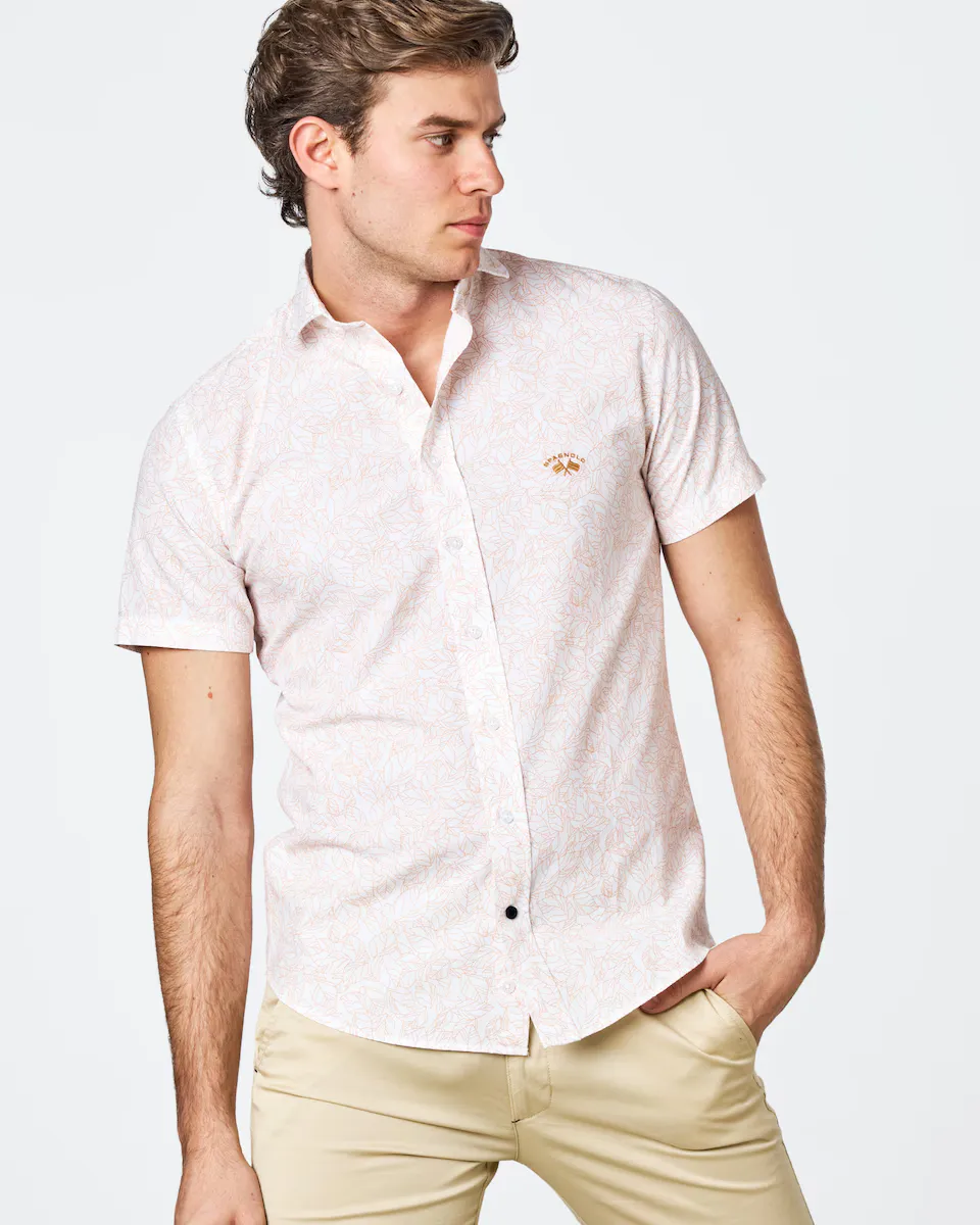 Мужская рубашка из поплина прямого кроя с принтом листьев Spagnolo, оранжевый
Мужская рубашка из поплина прямого кроя с принтом листьев Spagnolo, оранжевый