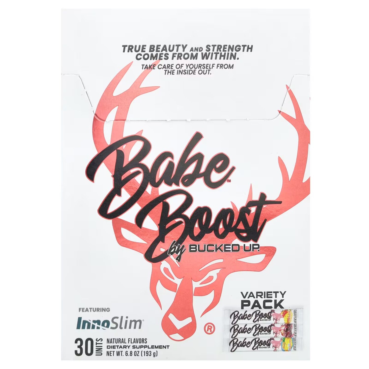 Babe, Boost, Разнообразный набор, 30 пакетов по 0,2 унции каждый Bucked Up
Babe, Boost, Разнообразный набор, 30 пакетов по 0,2 унции каждый Bucked Up