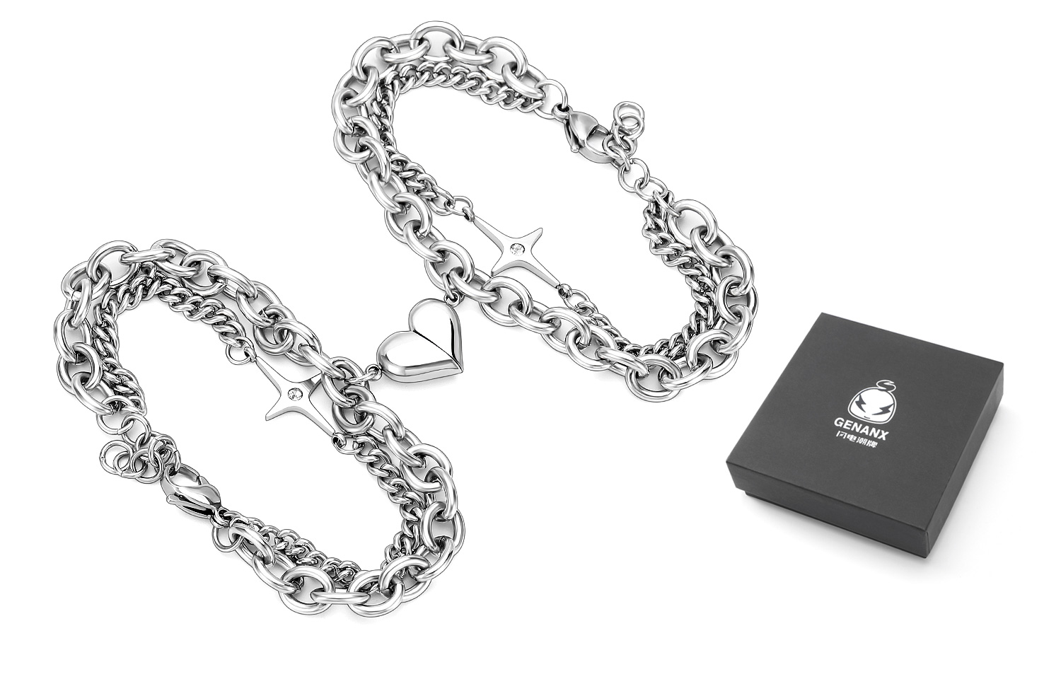 GENANX Браслет унисекс серебристо-белый
GENANX Браслет унисекс серебристо-белый