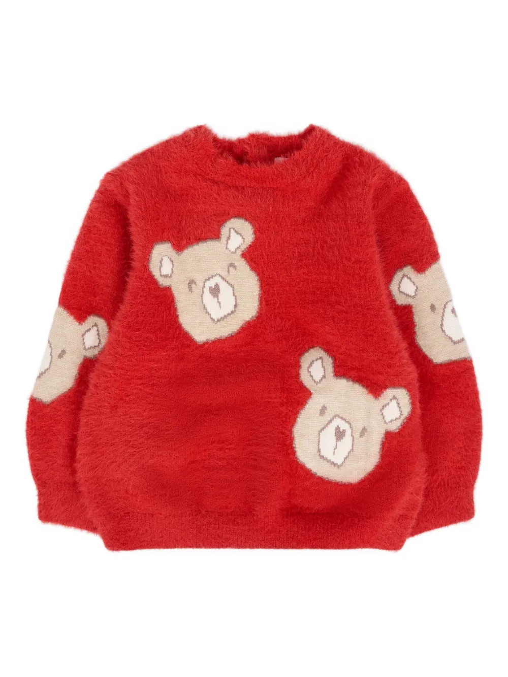 Пушистый свитер с мордочкой медведя Mayoral, красный 
Пушистый свитер с мордочкой медведя Mayoral, красный