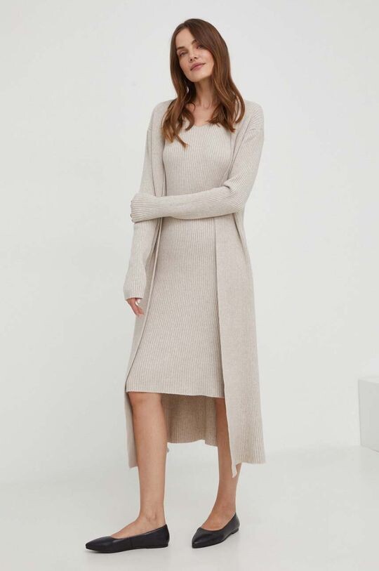 Платье и кардиган Answear Lab, бежевый
Платье и кардиган Answear Lab, бежевый