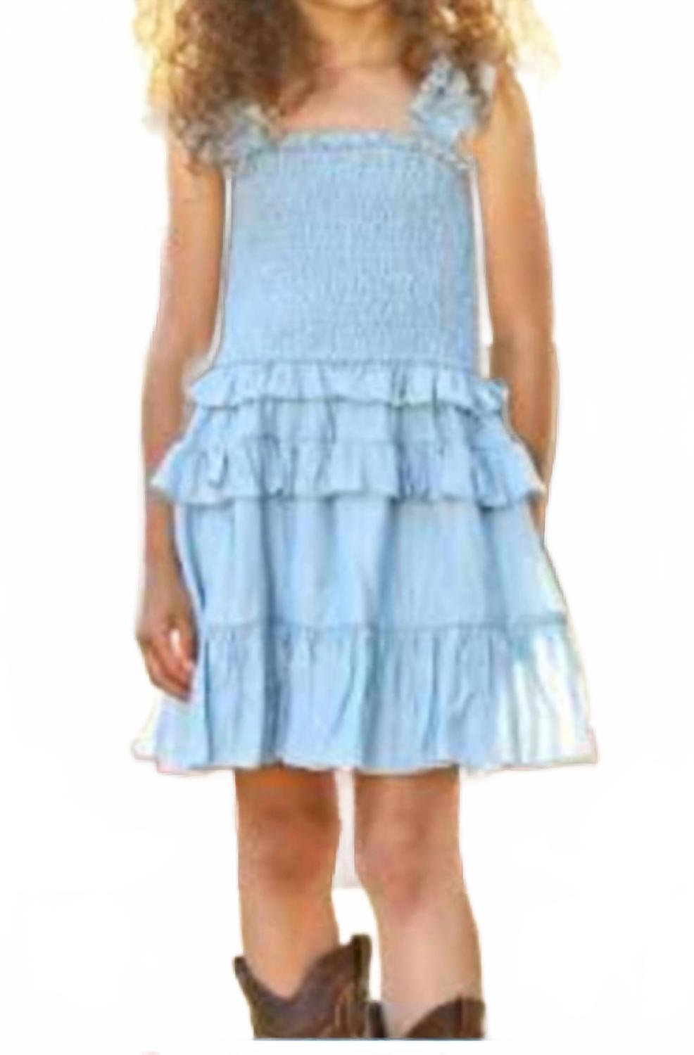 Смок-платье с ярусными рюшами в голубом цвете Hannah Banana
Смок-платье с ярусными рюшами в голубом цвете Hannah Banana