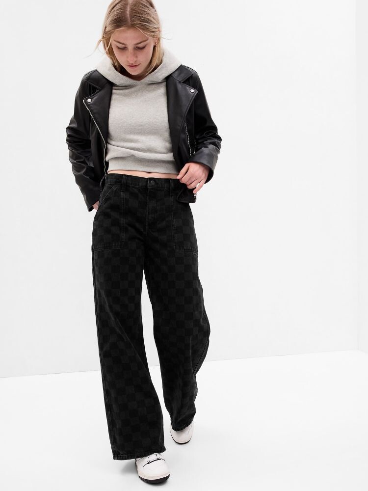Подростковые джинсы с широким шагом в шахматном порядке Gap, черный
Подростковые джинсы с широким шагом в шахматном порядке Gap, черный