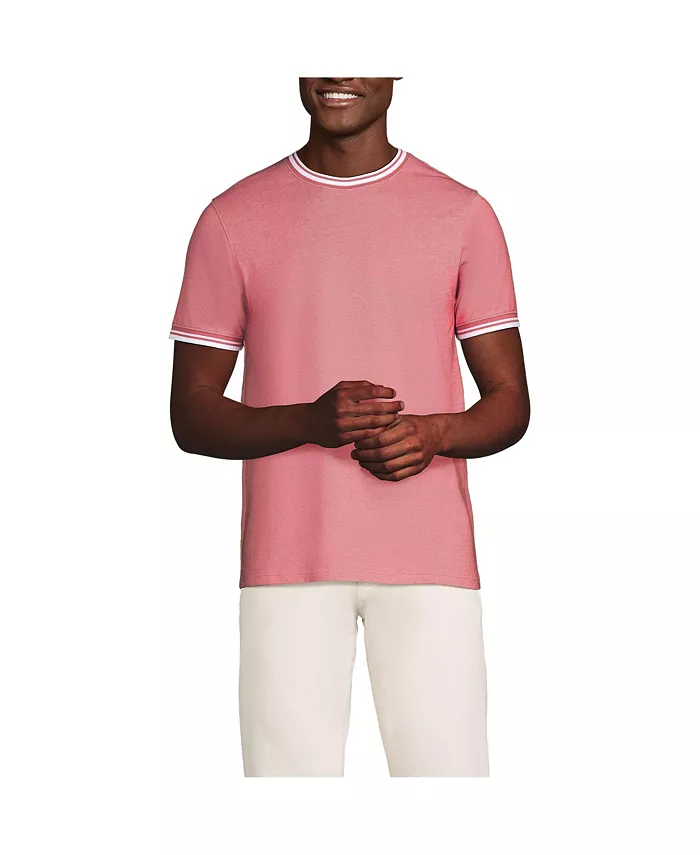 Мужская футболка с коротким рукавом из мягкого пике Lands' End, розовый 
Мужская футболка с коротким рукавом из мягкого пике Lands' End, розовый