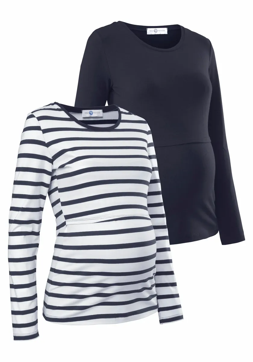 Рубашка для беременных на девять месяцев, в упаковке 2 рубашки для беременных и кормящих мам, с функцией кормления грудью Neun Monate, синий
Рубашка для беременных на девять месяцев, в упаковке 2 рубашки для беременных и кормящих мам, с функцией кормления грудью Neun Monate, синий