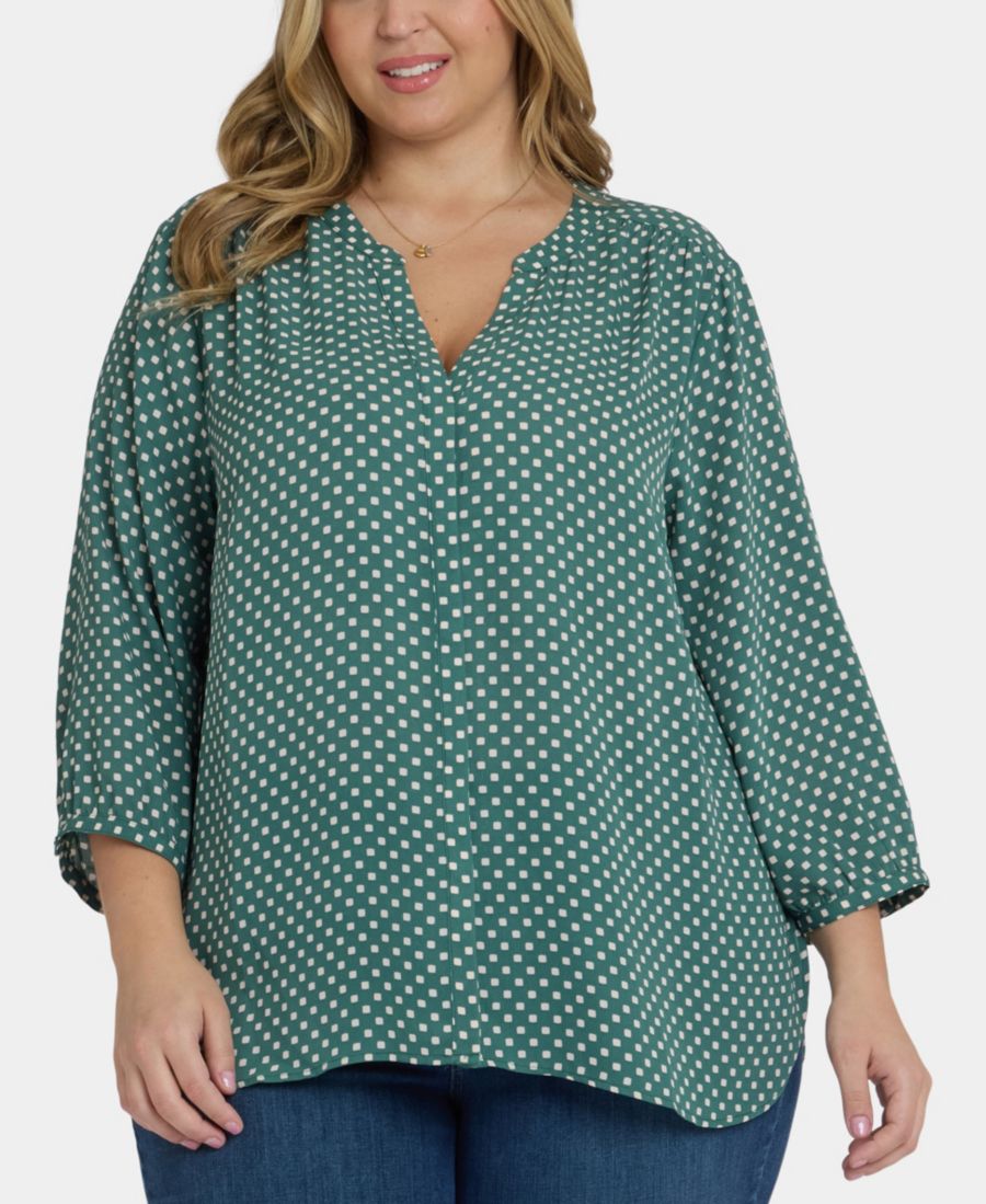 Топ большого размера с рукавами 3/4 и складками NYDJ, Adeline Dots
Топ большого размера с рукавами 3/4 и складками NYDJ, Adeline Dots